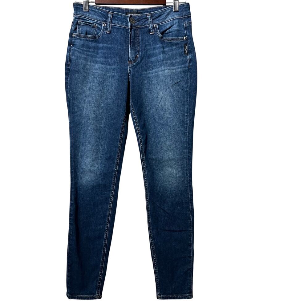 Silver Jeans Women’s Size 29X29 Blue Suki Skinny Five Pocket Mid Rise Denim